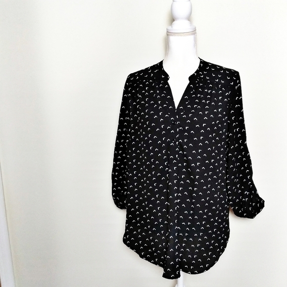 Halogen Nordstrom Black and White Popover Shirt - Picture 3 of 8